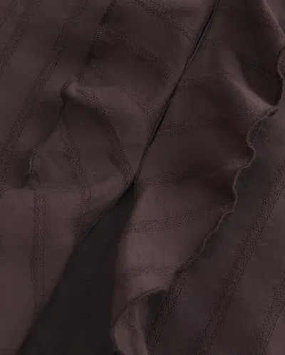 Hollister Short-sleeve Flyaway Ruffle Shirt In Brown