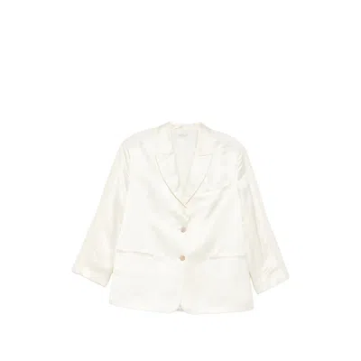 Panicale Peak-lapel Blazer In White