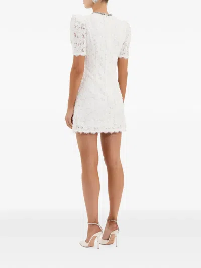 Rebecca Vallance Dillon Crystal And Sequin-embellished Lace Mini Dress In White