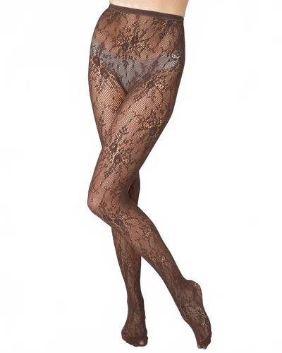 Swedish Stockings Rosa Lace Tights In Brown