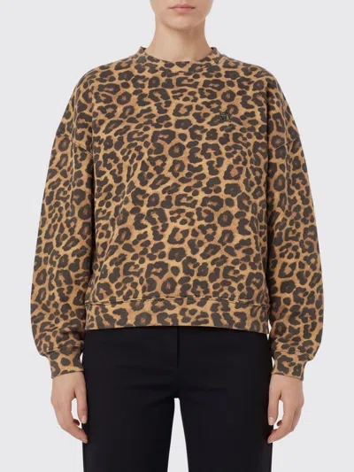 Anine Bing Miles Sweatshirt In Black And Brown Leopard