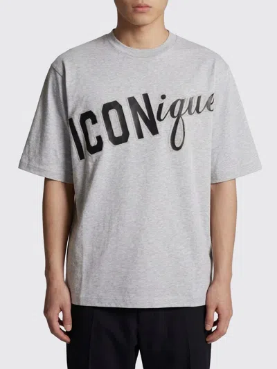 Dsquared2 Cotton Oversize T Shirt Short Sleeves Crew Neck In Gray