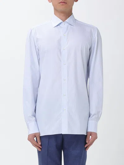 Luigi Borrelli Vertical-stripe Long-sleeve Shirt In Blue