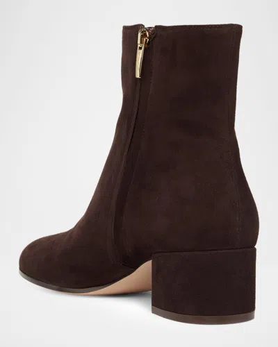Gianvito Rossi 45mm Joelle Suede Ankle Booties In Brown