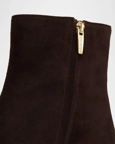 Gianvito Rossi 45mm Joelle Suede Ankle Booties In Brown