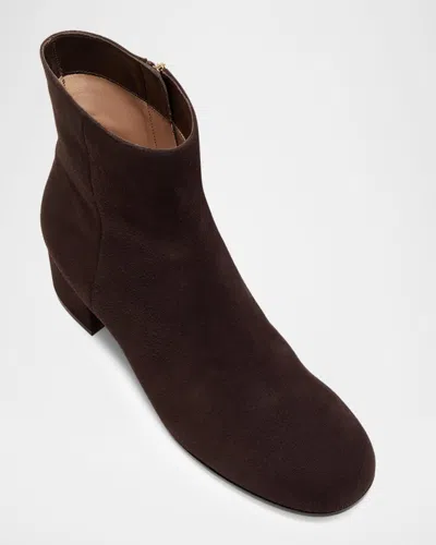 Gianvito Rossi 45mm Joelle Suede Ankle Booties In Brown