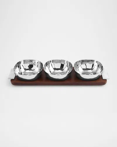 Michael Aram Reflective Triple Bowl In Silver