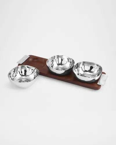 Michael Aram Reflective Triple Bowl In Silver