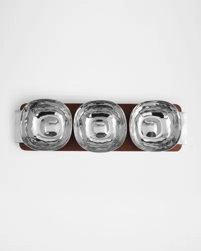 Michael Aram Reflective Triple Bowl In Silver