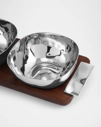 Michael Aram Reflective Triple Bowl In Silver