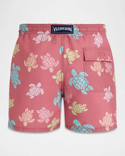 Vilebrequin Tortues Multicolores Printed 5.5 Swim Shorts In Pink