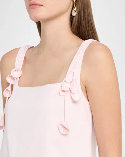 Self-portrait Womens Self Portrait Flower-embellished Woven Mini Dress In Pink