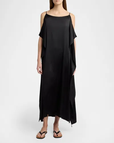 The Row Sleeveless Kylo Dress With Draped Midi Cut In Blue