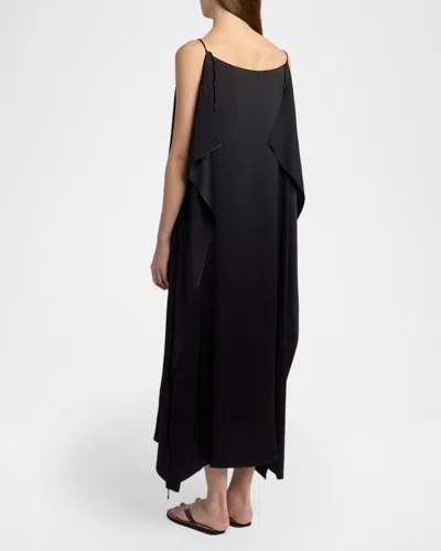 The Row Sleeveless Kylo Dress With Draped Midi Cut In Blue