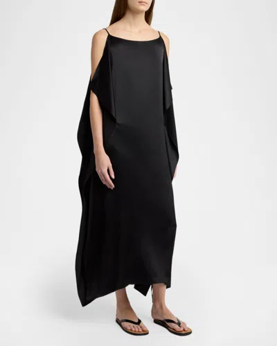 The Row Sleeveless Kylo Dress With Draped Midi Cut In Blue