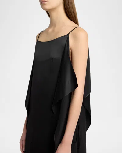 The Row Sleeveless Kylo Dress With Draped Midi Cut In Blue