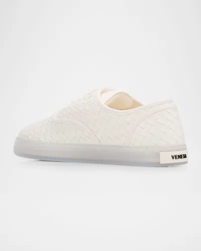 Bottega Veneta White Intrecciato Nappa Leather Serena Sneakers In White
