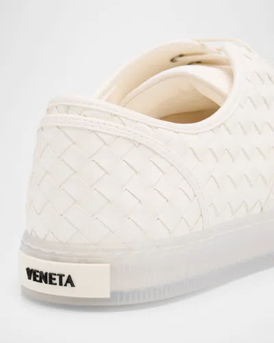 Bottega Veneta White Intrecciato Nappa Leather Serena Sneakers In White