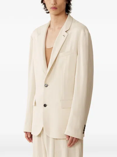 Lanvin Button-fastening Blazer In Neutral