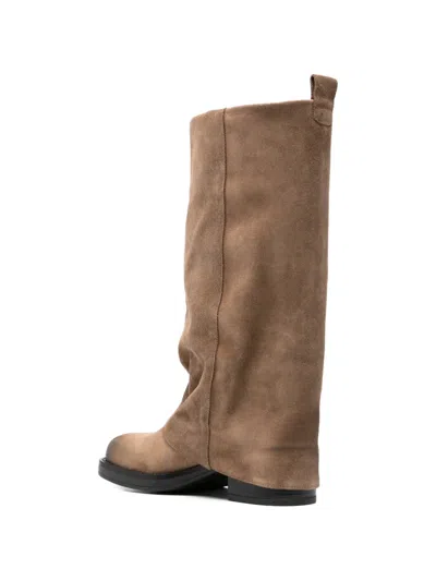 Gisel Moire Manchester Boots In Brown