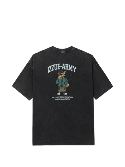 Izzue Slogan-print T-shirt In Black