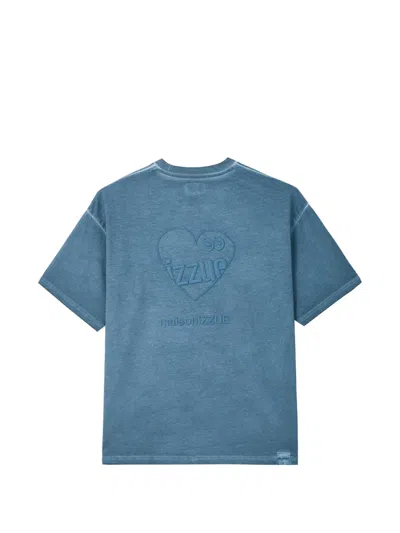 Izzue Logo-embroidered T-shirt In Blue