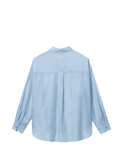 B+ab Striped-pattern Shirt In Blue