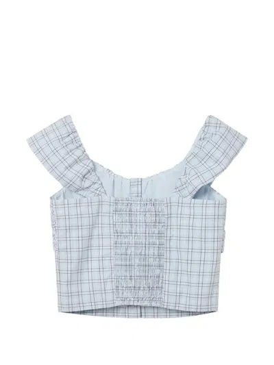 B+ab Check-pattern Top In Blue