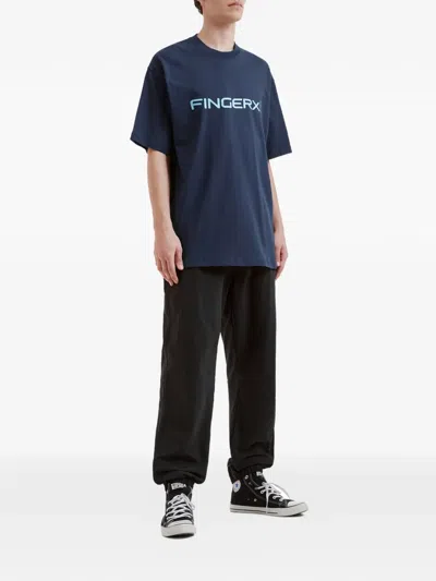 Fingercroxx Logo-print T-shirt In Blue