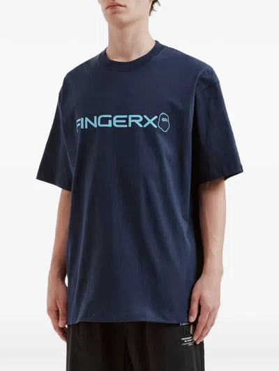 Fingercroxx Logo-print T-shirt In Blue