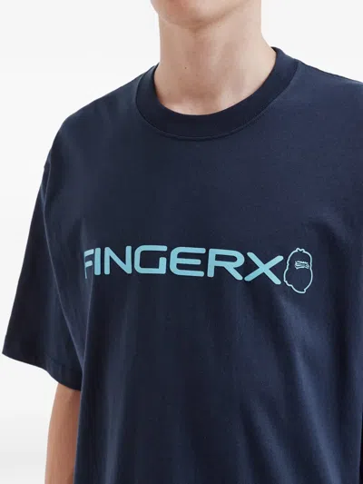 Fingercroxx Logo-print T-shirt In Blue