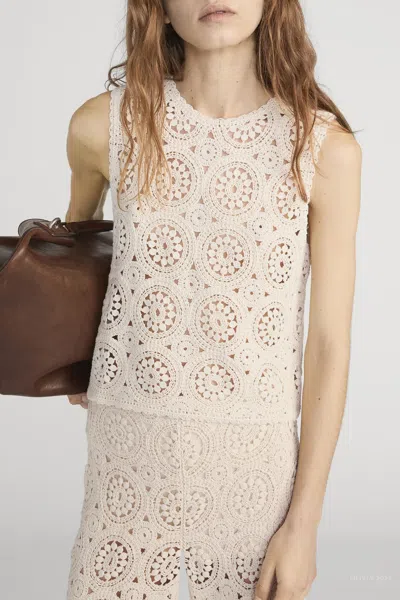 Frame The Crochet Cotton Top In Multi