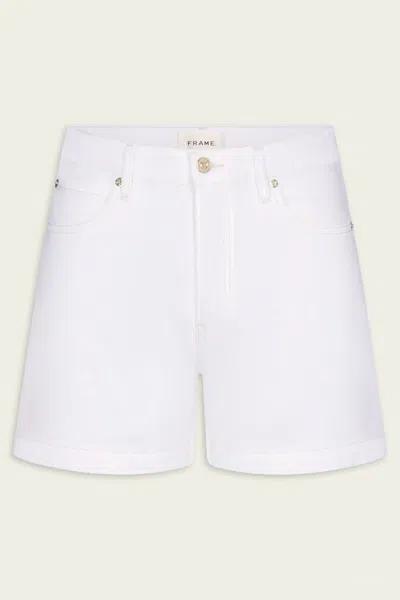 Frame Womens Au Natural Clean The Everyday High-rise Denim Shorts In White