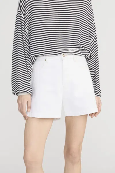 Frame Womens Au Natural Clean The Everyday High-rise Denim Shorts In White