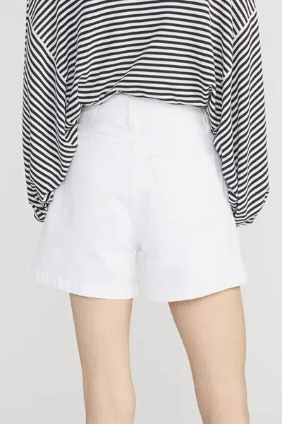 Frame Womens Au Natural Clean The Everyday High-rise Denim Shorts In White