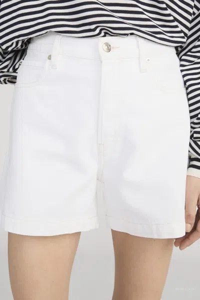 Frame Womens Au Natural Clean The Everyday High-rise Denim Shorts In White
