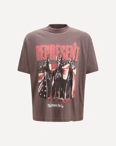 Represent Graphic Crew Neck T-shirt Short Sleeves In Brown