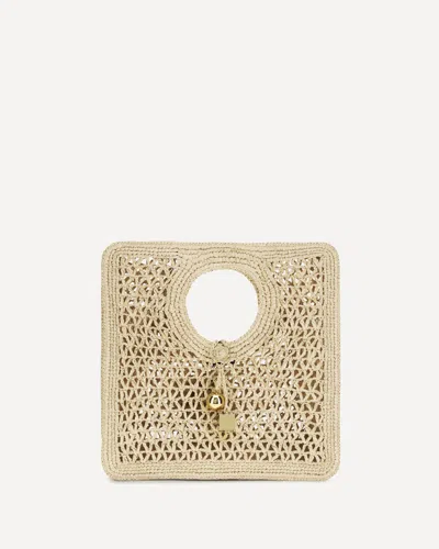 Jacquemus Small The Spiaggia Circular-handle Crochet Tote Bag In Sand
