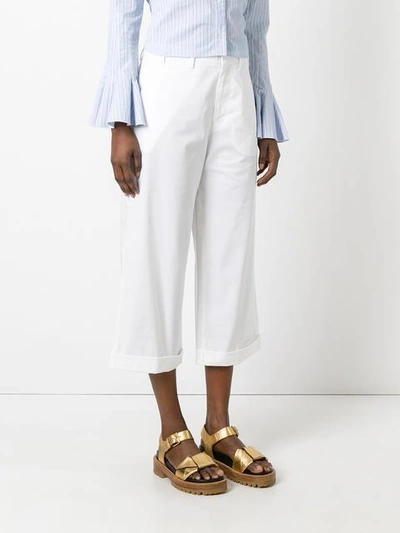 Shop N°21 Nº21 Wide-legged Cropped Trousers - White