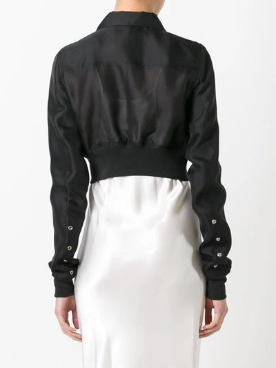 Shop Rick Owens Glitter Cropped Jacket - Black