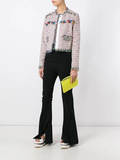 Shop Msgm Tweed Jacket - Multicolour