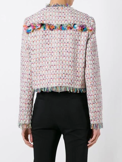 Shop Msgm Tweed Jacket - Multicolour