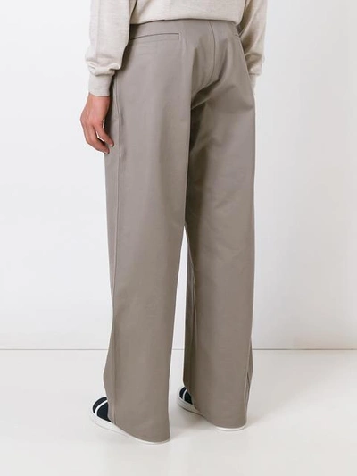 Shop E. Tautz Field Wide Leg Trousers In Grey