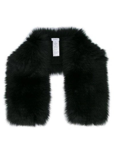Shop Inverni Knitted Fox Fur Scarf - Black