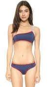 Kiini Tasmin One Shoulder Bikini Top In Navy/multi