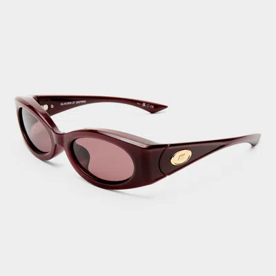 Le Specs Womens Burgundy Glacier Wrap-frame Acetate Sunglasses In Purple