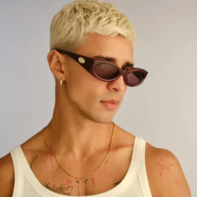 Le Specs Womens Burgundy Glacier Wrap-frame Acetate Sunglasses In Purple