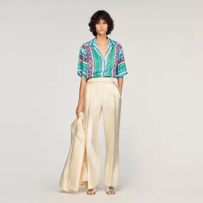 Sandro Graphic-print Short-sleeve Shirt In Multi