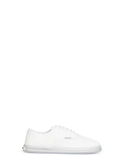 Bottega Veneta White Intrecciato Nappa Leather Serena Sneakers In White