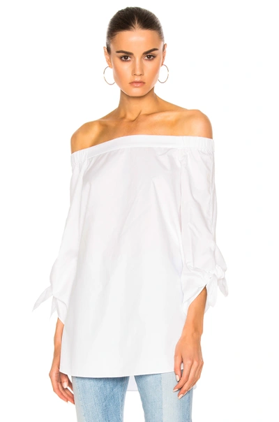 Shop Tibi Off The Shoulder Tunic In White.